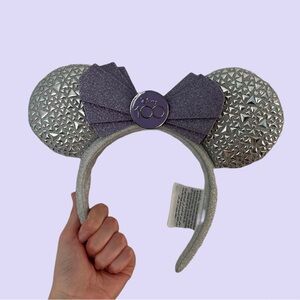 NEVER WORN Disney 100 Anniversary Minnie Mouse Ears Silver and Purple